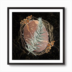 Geo Botanical Mixed Media Art Print