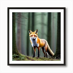 Red Fox In The Forest 17 Art Print