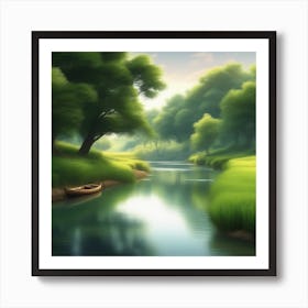 River In The Forest 34 Art Print