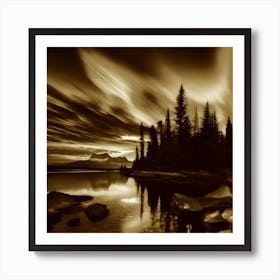 Sunset Over Lake 46 Art Print