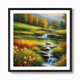 Stream In The Countryside Art Print