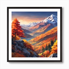 Autumn Landscape Painting 1 Art Print