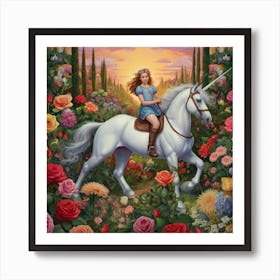 Unicorn In The Garden Poster