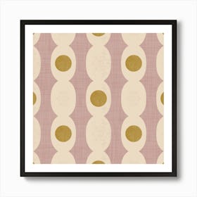 Retro Mod Geo Chain - Mauve - Mid Century Modern Art Print