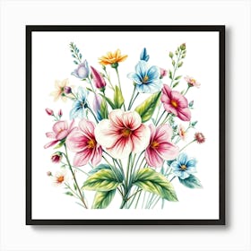 Watercolor Flowers 14 Art Print