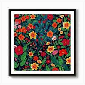 Flowers In The Garden 1 Art Print