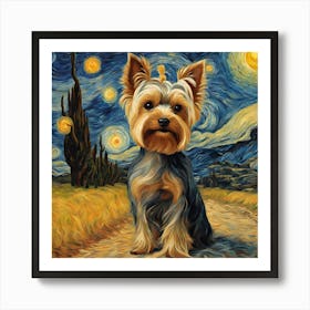 Yorki Painting Van Gogh Inspired Art Print