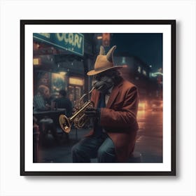 Man Playing A Trumpet Art Print
