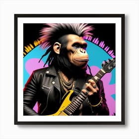 Chimp rocker jamz Art Print