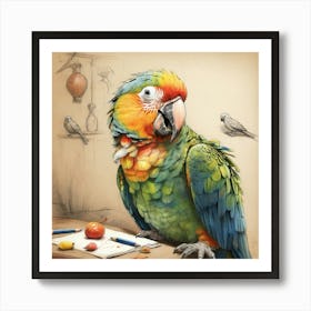 Parrot Painting 3 Art Print