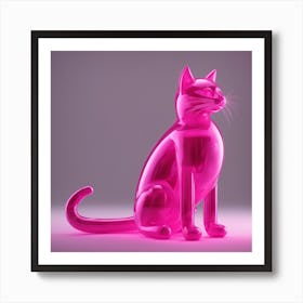 Furniture Design, Tall Cat, Inflatable, Fluorescent Viva Magenta Inside, Transparent, Concept Produc Art Print