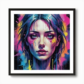 Splatter Girl 2 Art Print