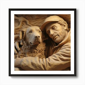 One Man And His Dog Art Print