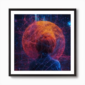 Girl In Space Art Print