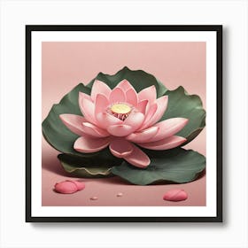 Aesthetic style, Large pink lotus flower Art Print