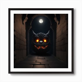 Dreamshaper V7 A 3d Hd Bag With A Monster Face Big Eyes Clear 0 Art Print