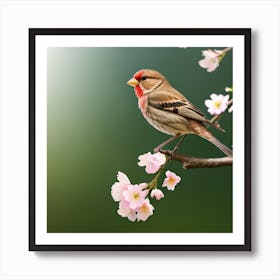 Bird Perched On A Branch Art Print