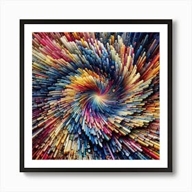 Spiral Of Colored Pencils Art Print