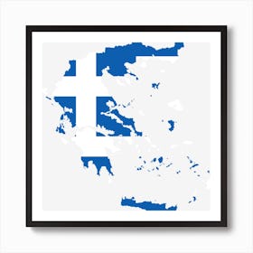 Greece Country Europe Flag Borders Art Print