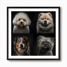 Four dogs portrait Art Print