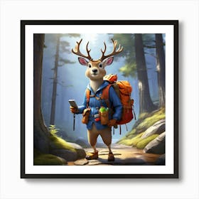 Deer In The Woods 65 Art Print