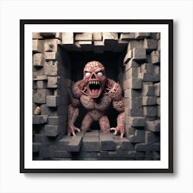 Monster In A Brick Wall Art Print
