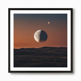 Moon And Planets Art Print