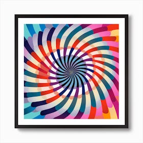 Multi Colour Spiral Optical Illusion Art Print