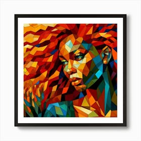 A beautiful woman, Cubism 1 Art Print