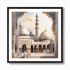 architecteur islamic Color harmony Watercolor Art Print