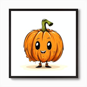 Cute Pumpkin Vector Illustration Art Print