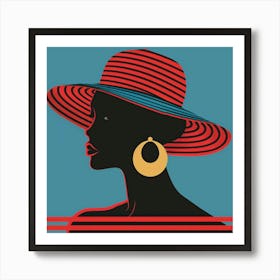 African Woman In Hat 2 Art Print