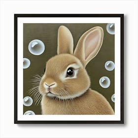 Rabbit With Bubbles Art Print