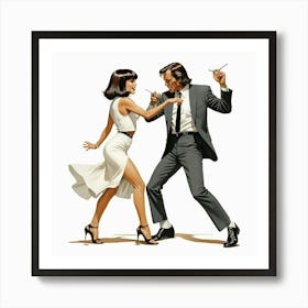 Man And A Woman Dancing Art Print