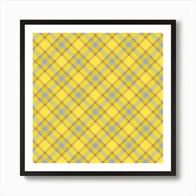 Yellow Plaid Fabric Art Print