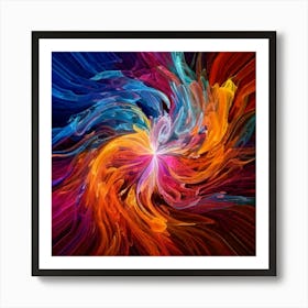 Firefly Vibrant Abstract Digital Art Showcasing Chaotic Beauty And Fluid Motion 48844 (2) Art Print