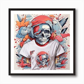 Skull T - Shirt 2 Art Print