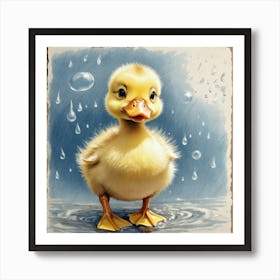 Duck In The Rain 10 Art Print