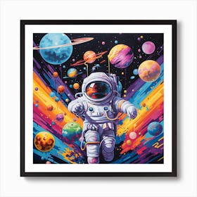 Astronaut In Space Art Print