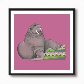 Weekend Walrus Square Art Print