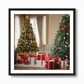 Christmas Tree In The Living Room Art Print