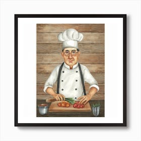 Gourmet Chef Cooking Print Art Art Print