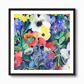 Watercolor Flowers Art Print