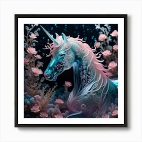 Unicorn In The Sea Art Print