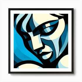 Abstract cubist of woman's face Art Print