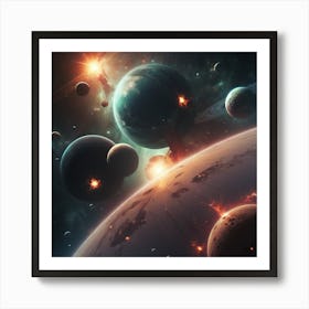 Planets In Space 1 Art Print