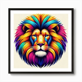 Colorful Lion 3 Art Print