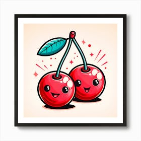 Cherry Kawaii Art Print