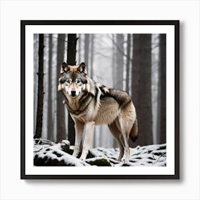 Wolf In The Woods 14 Art Print