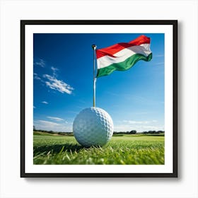 Hungarian Flag Golf Ball Art Print